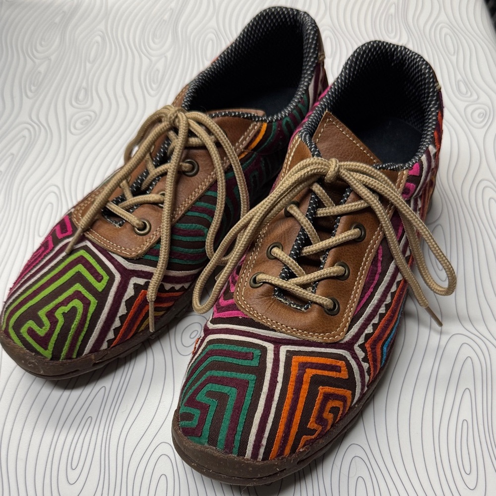 Colorful Patterned Shoes, sz 9.5